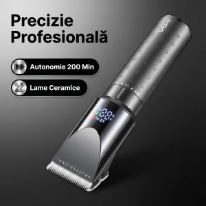 Aparat de tuns profesional VGR V-698, Lame ceramice, Afisaj LED, Autonomie 200 minute, Incarcare USB - Img 3