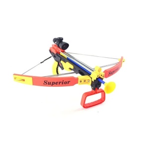 Arbaleta pentru copii de peste 6 ani, cu 3 sageti, Crossbow, Plastic, Multicolor - Img 3
