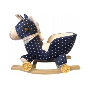 Balansoar pentru Copii 6 luni+, Calut din Plus, Structura din Lemn, 4 Kg, Bleumarin cu Buline - Img 2