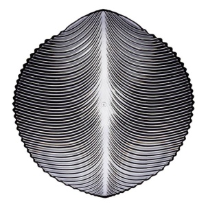 Bol de servire, in forma de frunze, din plastic, dimensiuni 28x29.5x7.5cm, gri - Img 2
