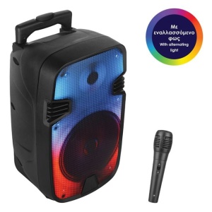 Boxa Bluetooth Karaoke, Portabila, cu Microfon si LED, Putere 20W, Dimensiune 24x20.5x41cm