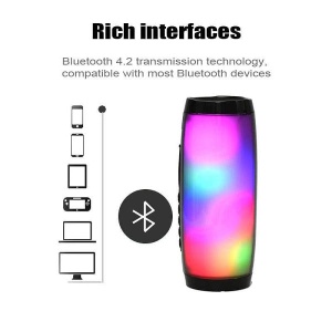 Boxa Stereo Bluetooth 157, Portabila, cu Lumina Ambientala Multicolora - Img 3