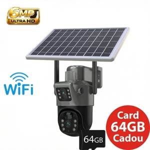 Camera de supraveghere Solara V380 PRO, Conectivitate Wifi, 2 Lentile, PTZ Rotativ, 9MP Ultra HD