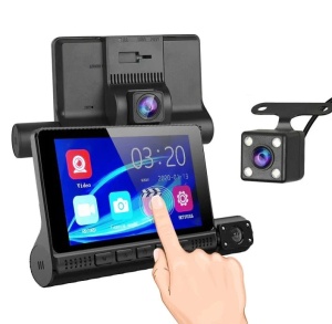 Camera Tripla Auto DVR , cu Ecran Tactil, Video Full HD 1080x1920, Senzor Miscare, Negru - Img 5