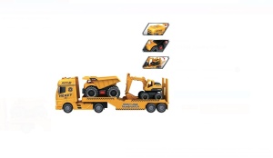 Camion cu 2 Utilaje de Construcții, Lumini și Sunete, Jucărie Copii - Img 3