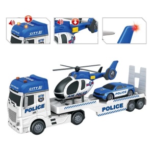 Camion de politie cu recorca si elicopter, Sunete si lumini
