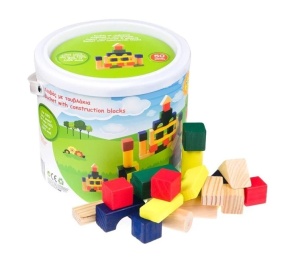 Caramizi de constructie din lemn, 50 bucati - Img 2