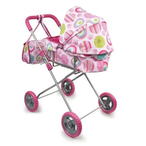Carucior cu geanta pentru papusi, varsta 3+ ani, 51x32x62cm, multicolor