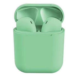 Casti bluetooth fara fir, inear, i12 TWS verde - Img 1