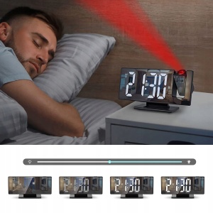 Ceas stil oglinda cu LED si proiectie, Alarma, Display mare - Img 6