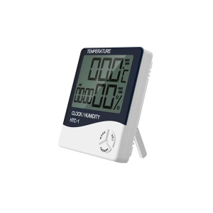 Ceas, Termometru si Higrometru HTC 1, 3 in 1, Temperatura, Statie Meteo, Umiditate, Ceas, Alarma, Alb - Img 2