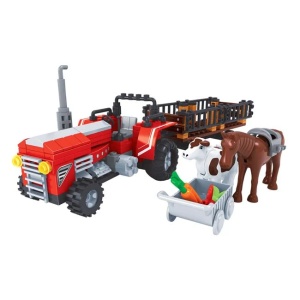 Cuburi de Constructie, Tractor cu 2 Figurine, 219 piese - Img 2