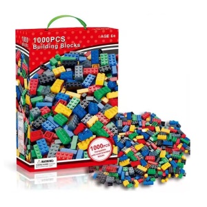 Cuburi de construit din plastic cu 500 sau 1000 piese, Pentru copii 6 ani+, Multicolor