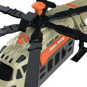 Elicopter de salvat dinozauri, cu sunete si lumini, incluse 2 figurine de animale - Img 5