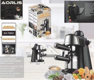 Espressor electric pentru cafea, cu functie de spuma de lapte, putere 800W, negru - Img 6
