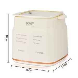 Fierbator electric pentru oua, RAF R0051, 300W, 0.7L, 6 functii, display digital, 18x15x14 cm, bej - Img 8