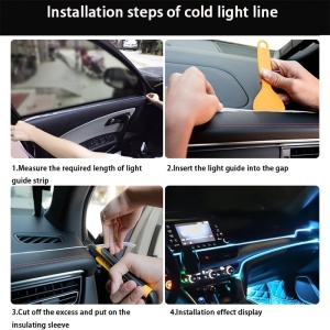 Fir RGB lumina ambientala auto, Lungime 2m, Alimentare cu mufa USB, 7 culori - Img 10