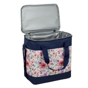 Geanta Izoterma, 15L, 28x18x30cm, Albastru Ecru Floral - Img 1