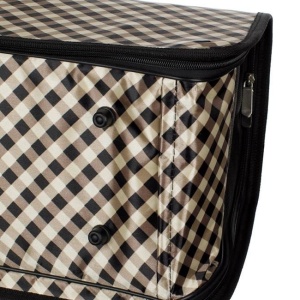 Geanta pentru transport animale cu carouri, dimensiuni 48x22x26cm, negru-bej - Img 5