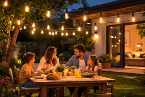 Ghirlanda luminoasa cu incarcare la priza - Lungime 10 metri 10 Becuri LED - Lumina calda - Img 3