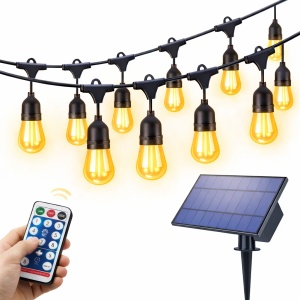 Ghirlanda luminoasa cu panou solar si telecomanda, Lungime 20 metri 20 Becuri LED, Lumina calda