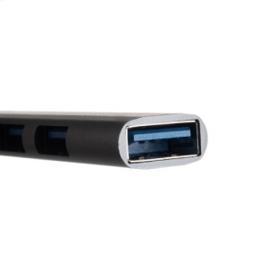 Hub USB cu 4 port-uri,Corp din aluminiu,Gri - Img 4