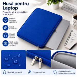 Husa de protectie si transport laptop, Dimensiune 13 inch, Design slim si portabil - Img 3
