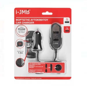 Incarcator Auto Smart Charge, 3 Porturi USB & TYPE C, DC/DC 12-24V, Negru - Img 1