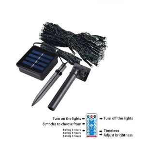 Instalatie Luminoasa Solara, 33m, 300 LED-uri, cu Telecomanda, Alb Cald/Rece, Albastru sau RGB - Img 23