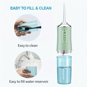 Irigator oral pentru dus bucal, 4 accesorii si 3 moduri curatare, Capacitate 220mL - Img 13