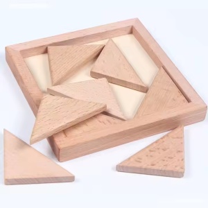Joc educativ cu 8 forme si 17 placi de puzzle, pentru copii 3 ani+, din plemn, 28.5x19.5x4.5 cm, multicolor - Img 4