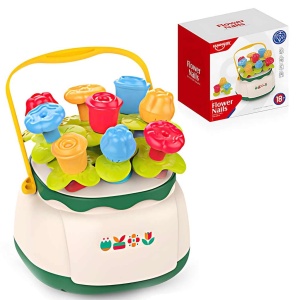 Jucarie edicativa pentru copii de 1.5 ani+, in forma de cos cu flori, din plastic, multicolor - Img 2