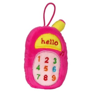 Jucarie pentru fete in forma de telefon, Cu zornaitoare si sunete, Plus, Roz