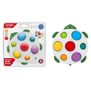 Jucarie senzoriala pentru bebelusi, in forma de broasca testoasa, din silicon si plastic, alb-multicolor - Img 4