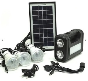 Kit solar GD-Lite 8017 dotat cu dispozitive USB cu 3 becuri LED + acumulator de mare capacitate - Img 1