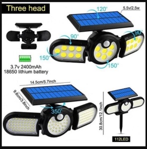 Lampa solara cu inductie SH-1206B si panou Solar Integrat 3 Capete Reglabile - Img 4