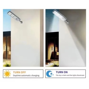 Lampa solara cu telecomanda, suport si senzor de miscare, Putere 100/150/200W - Img 9