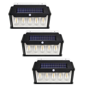 Lampa solara de perete cu 5 becuri LED, IP65, unghi inductie 120°, 65W, dimabil, negru - Img 3