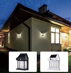 Lampa solara de perete LED cu senzor de miscare fara fir 3W Coba, lumina decorativa - Img 2