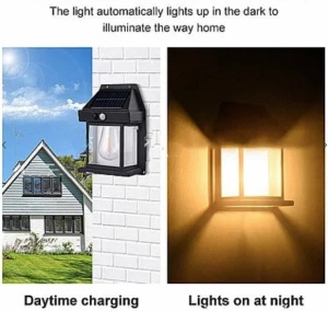 Lampa solara de perete LED cu senzor de miscare fara fir 3W Coba, lumina decorativa - Img 8