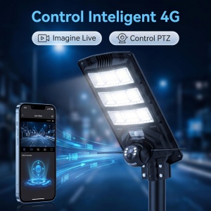 Lampa solara stradala 300W cu camera de supraveghere integrata, Conectivitate 4G LTE cu Cartela SIM, Vedere nocturna, Detectare miscare - Img 3