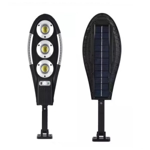 Lampa solara stradala cu telecomanda, Jortan, 150W, 90 COB LED, IP65, senzor miscare, 6500k, 1000lm, 51.6x15.5x34cm, negru - Img 1