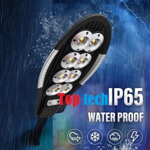 Lampa solara stradala cu telecomanda, Jortan, 400W, 200 LED, 8 COB, IP65, senzor miscare, 6500k, 1000lm, 52.5x17x33cm, negru - Img 3