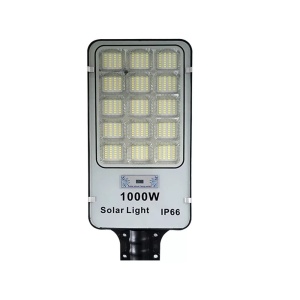 Lampa solara stradala, putere 1000W, cu telecomanda, IP66, senzor de lumina si miscare, gri-negru - Img 1