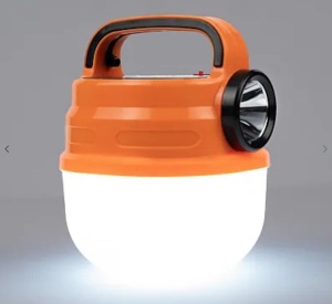 Lanterna cu incarcare solara LED HB-V80 80W cu 5 moduri iluminare, Portocaliu-Alb - Img 3