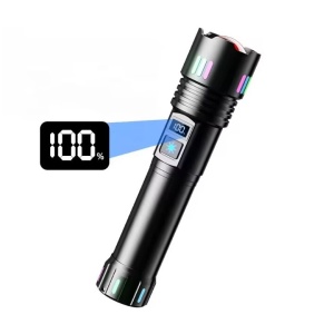 Lanterna LED cu zoom telescopic, Andowl P45, reincarcabila, focus ajustabil, 20W, 2000LM, IP43, afisaj baterie, 18x4.3 cm, negru - Img 5