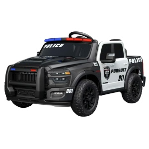 Masina de politie electrica Dodge RAM pentru copii 2 ani+, cu telecomanda, baterie 12V7AH, 3 viteze, 2 locuri, lumini si difuzor