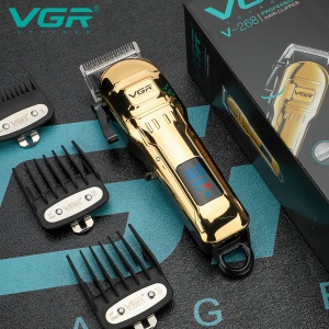Masina de tuns profesionala cu afisaj digital - Model VGR V-268 - Fara fir incarcare cu USB - Auriu - Img 6