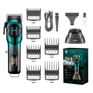 Masina de tuns VGR 166, Fara fir, Autonomie 200min, Baterie 2000mAh, 5500rpm, lame din otel - Img 1