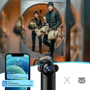 Mini camera de supraveghere SX82, WiFi, tip baby monitor, HD, infrarosu, senzor de miscare, negru - Img 6